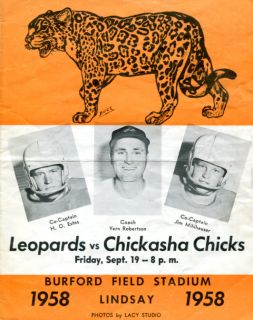1958 Lindsay v Chickasha Oklahoma High School Football Program