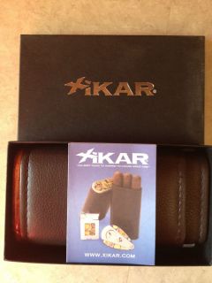 Xikar 3 Cigar Case Cognac Brown New in The Box