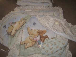 Winnie the pooh classic comforter sheet crib set nursery baby Bumper