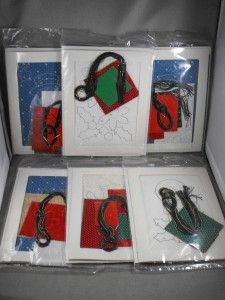  Inc Iron on Applique Christmas Cards by Number Kit Set of 6