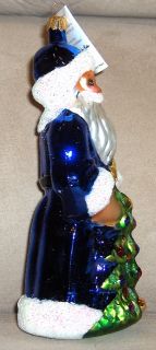 Christopher Radko Ornament Santa Claus with Blue Suit Christmas Tree w