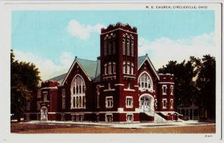 Old Circleville Ohio Postcard Me Church Pickaway County