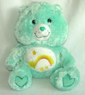 2005 Care Bear Green WISH Star Jakks Pacific Chenille 13 Plush Stuffed