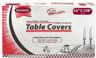 66x108 Heavy Duty Disposable Clear Plastic Table Cover Individually