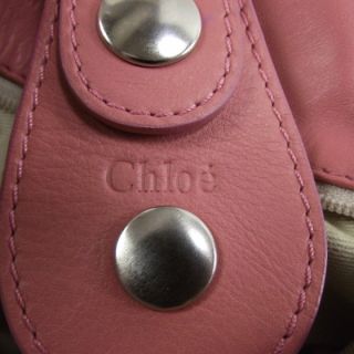 Chloe Leather Silverado Hobo Tote Bag Purse Rose