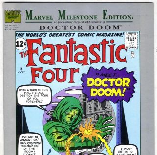 The FANTASTIC FOUR 5 Marvel Milestone Edition 1st DOOM from 1992 in VF