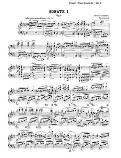 chopin piano sonata no 1 op 4 piano sheet music number of pages 27