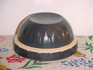 Tiny Black Yellow ware Bowl 5 Picket Fence USA Stoneware Crock