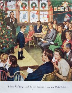 1948 Plymouth Boy Classroom Merry Christmas Decorations Forgot Lines