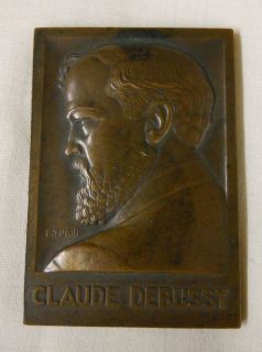 Claude Debussy Portrait Bronze Medal Pierre Turin Paris Monument 1932