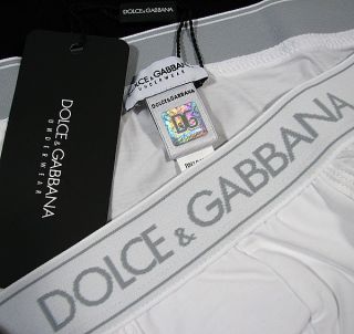 Dolce Gabbana Pure Mens Logo Brando Brief Stretch Cotton D G White
