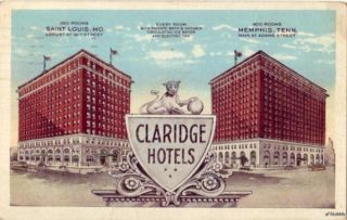 claridge hotels memphis tn and st louis mo 1928