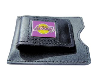 Lakers NBA Leather Money Clip Credit Card Holder w Magnet Clip