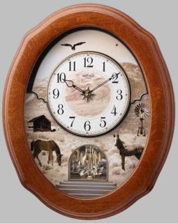  World Clock American Prairie Musical Motion Wall Clock New