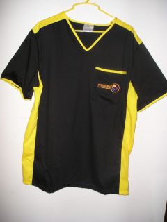 Pittsburgh Steeler Colors Coach Scrub Style Shirt w Pocket Logo New