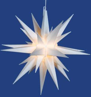 14 Lighted White Moravian Star Hanging Christmas Light