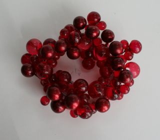 12 christmas candle holder rings cranberry red