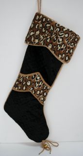  christmas stocking vintage handmade beautiful stocking leopard print