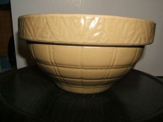 Clay City Pottery Large Bowl with Pattern Tan Color
