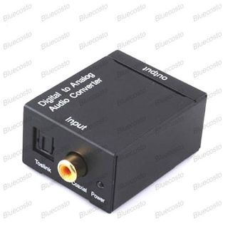  Optical Coaxial Toslink to Analog L/R Stereo Audio Converter Adapter