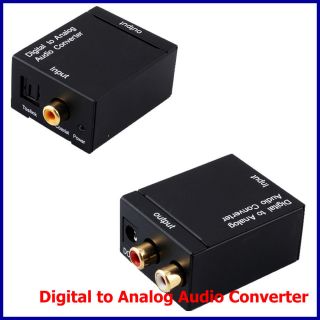  Optical Coaxial SPDIF to Analog R L Audio Converter 2 M Toslink Cable