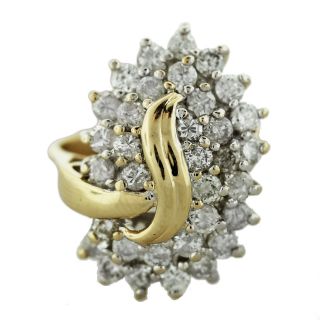 14kt Yellow Gold Diamond Cluster Ring