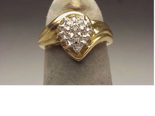 this 10k gold ring has seven approx 01 ct diamonds the ring weighs 2 6