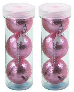 New 6 Pink Chromax Metallic Golf Balls M1 2 Sleeves