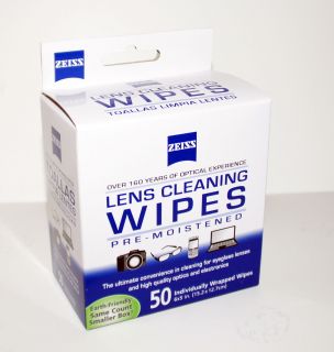 Zeiss Lens Cleaning Wipes 50 PC Pre Moistened for Eyeglass Lenses