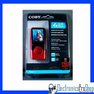 coby mp620 4gb red 4gb  mp4 player with fm radio