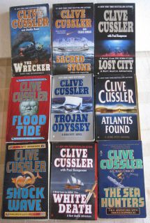 Large Lot of 17 Clive Cussler Mystery Suspense Paperback Books