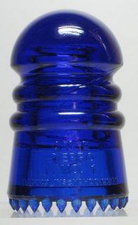 CD 112 4 Cobalt Blue Glass Insulator Mint