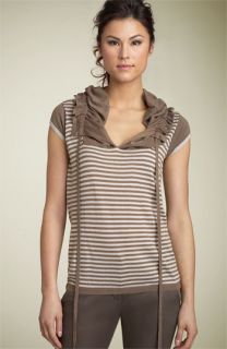 BCBGMAXAZRIA Drawstring Stripe Sweater