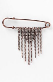 Natasha Couture Burnished Safety Pin Brooch