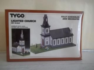 VINTAGE 1975 TYCO HO SCALE LIGHTED CHURCH NOS NEW SEALED IN BOX