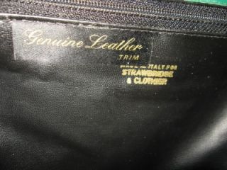 Vintage Unique Strawbridge Clothier Green Nylon Brass Leather Shoulder