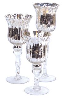 Melrose Gifts Mercury Glass Candle Holder