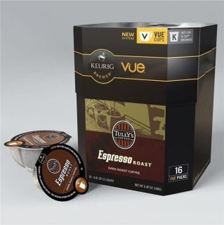  every morning with this Keurig Vue pack Tullys Coffee espresso roast
