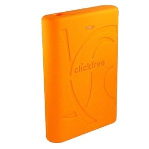 Clickfree C2 Rugged 500GB Backup Drive Orange Automatically Backup All