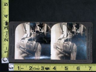  Stereoview Person Operating Machine Washing Butter Cohocton NY