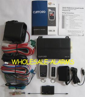 New Clifford 590 2X 2 Way HD Car Alarm Remote Start Keyless Entry