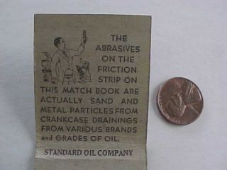 1940s Era Standard Oil Company ISO Vis D Scratch Off Sample Matchbook