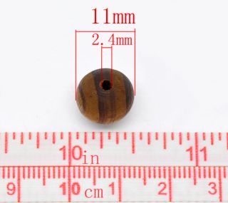 100 Coffee Round Wood Spacer Beads 11mm Jewelry Making Crafts Supplies