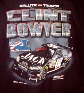 CHASE TEE T SHIRT 07 JACK DANIELS CLINT BOWYER SALUTE THE TROOPS EXTRA