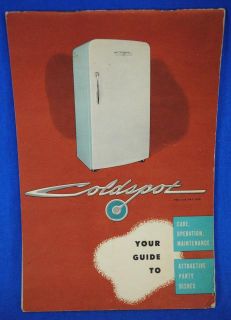 vtg old 1950s coldspot refrigerator manual cook book scroll down for