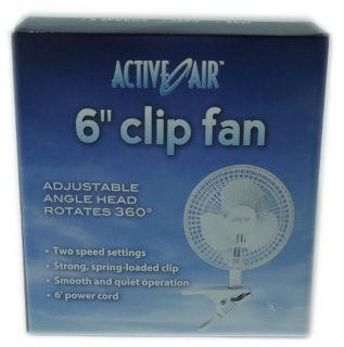  Active Air 6 Clip on Desk Office Kitchen Hydroponics Grow Fan