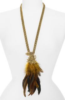 Micha Design Hawk Pendant & Feather Necklace