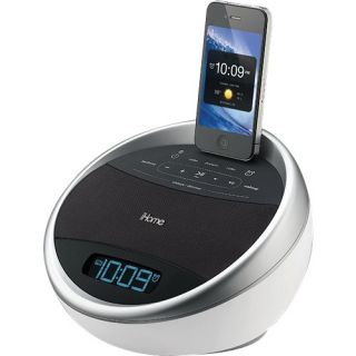 iHome Color Changing Clock Radio for iPhone iPod White