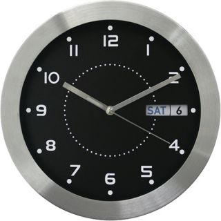 Day of the Week & Date of Month / Silver metal case with Black Dial