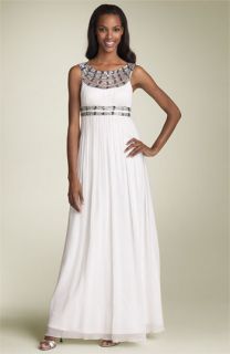 Adrianna Papell Beaded Empire Waist Gown